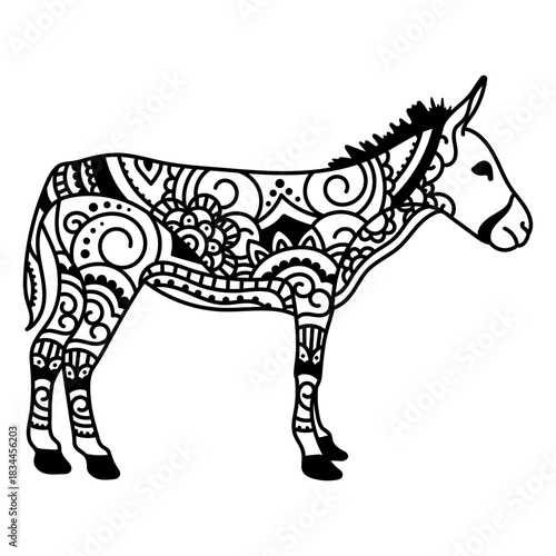 Donkey animal mandala