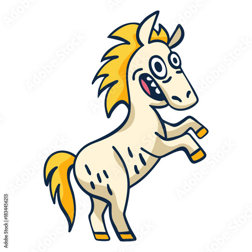 Crazy horse animal cartoon