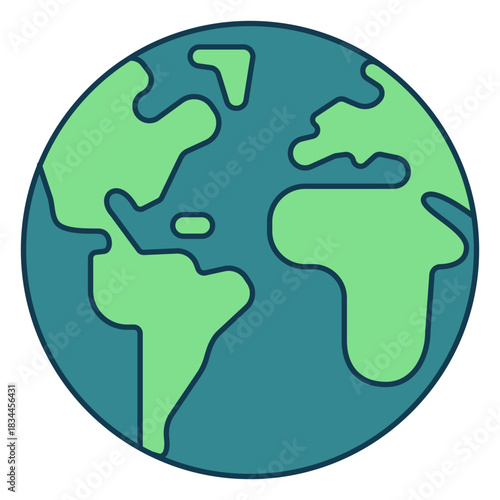 Simple earth geometric color stroke element