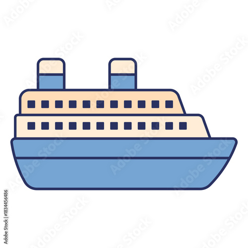 Simple big ship color stroke
