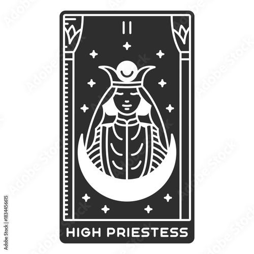 Tarot card high priestess cut out