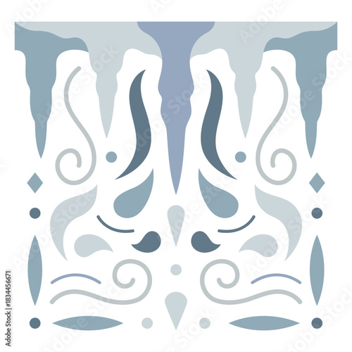 Ice stalactites design semi flat