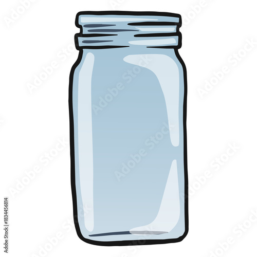 Empty glass jar color stroke