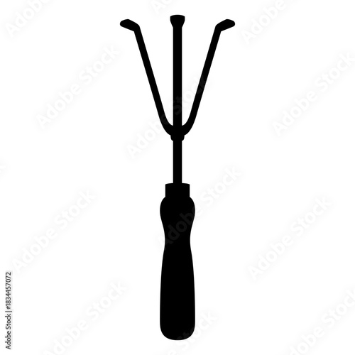 Black hand rake silhouette