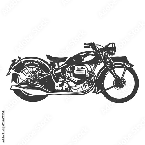 Cruiser motorbike filled stroke