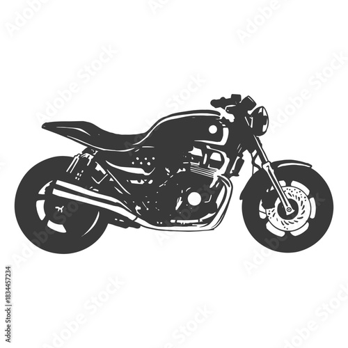 Naked motorbike filled stroke