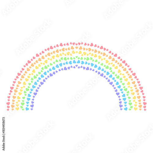 Hearts rainbow flat