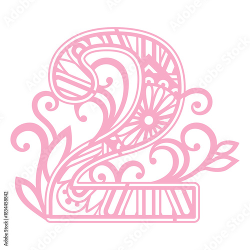 Pretty number 2 mandala design