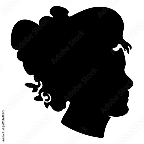 Elegant woman head silhouette