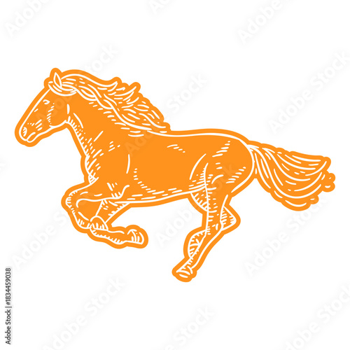 Horse running cut out