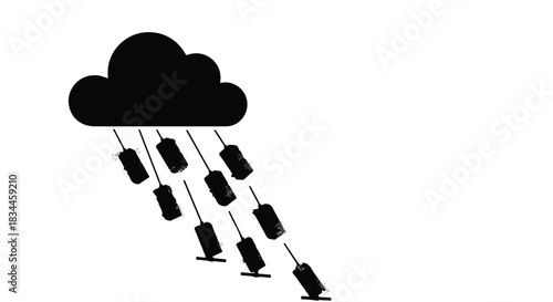 Network connection community bridge people icons linked together in modern minimalist design for teamwork partnership concept