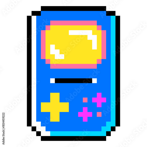 Retro game console pixel art