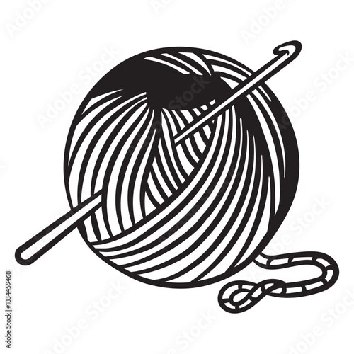 Crochet needle and thread filled stroke