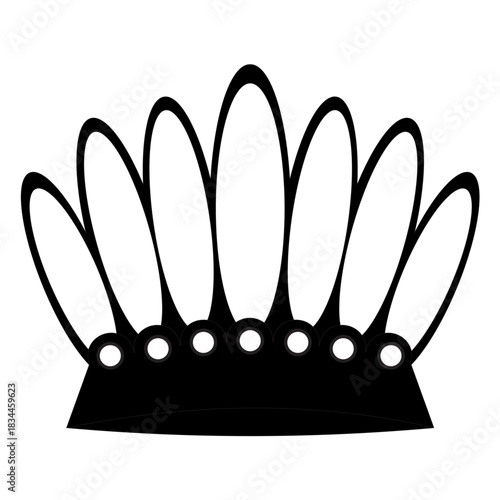 Complex queen crown silhouette