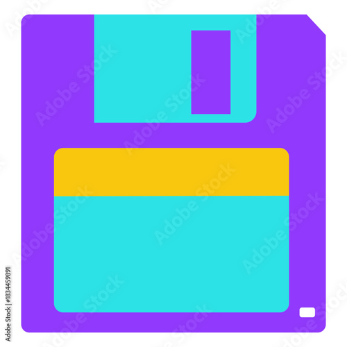 Old floppy disk flat