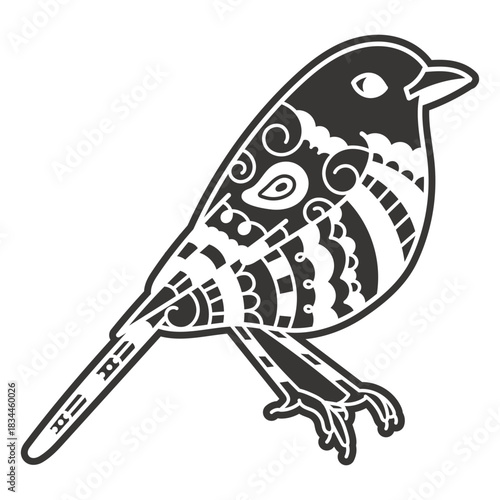 Standing simple bird mandala cut out