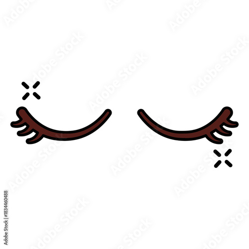 Lashes extensions color stroke