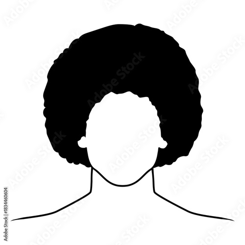 Afro hair filled stroke