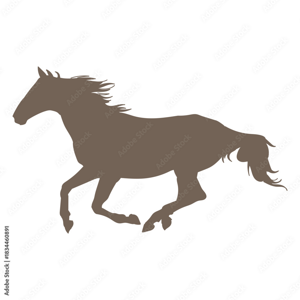 Fototapeta premium Fast horse silhouette element