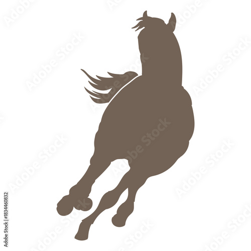 Wild west horse running up front cut out