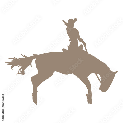 Jumping side rodeo horse silhouette
