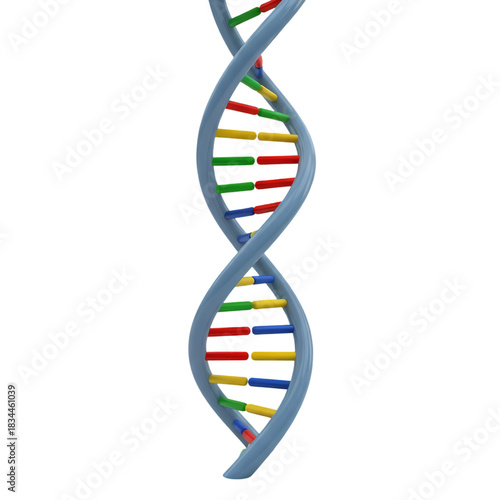 Stunning colorful DNA double helix model ideal for illustrating genetic research, medical breakthroughs, or scientific innovation, a symbol of life, heredity, and the future of biotechnology
