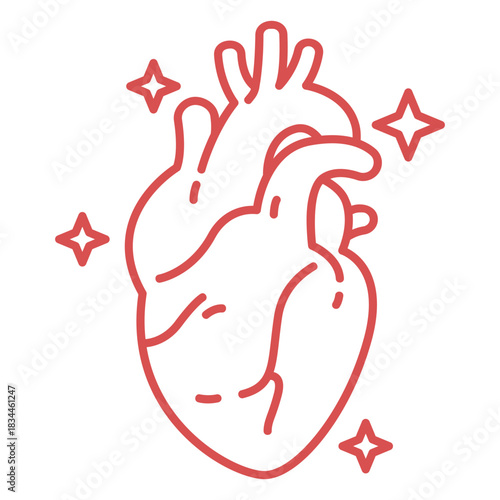 Pink human heart stroke