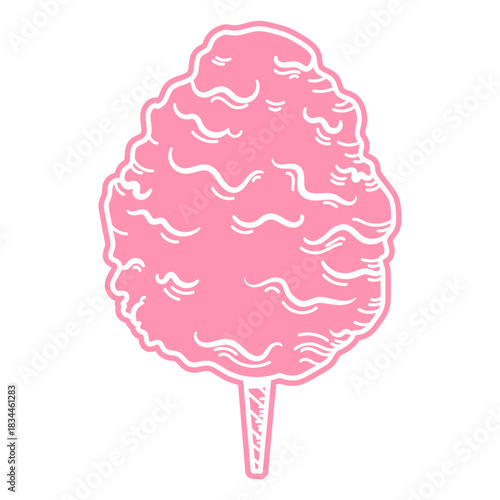 Pink cotton candy cut out