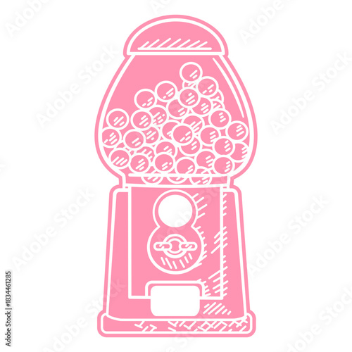 Pink gumball machine cut out