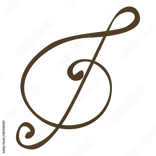 Treble clef design stroke