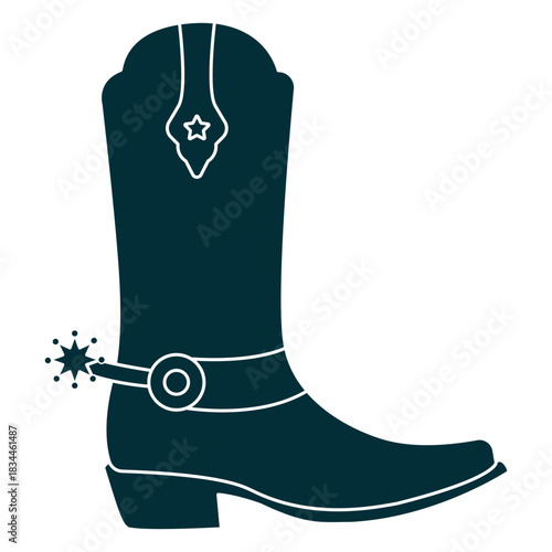 Traditional cowboy boot cut out