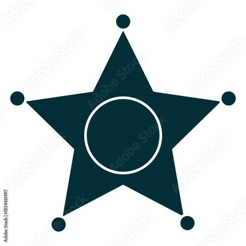 Wild west sheriff star cut out