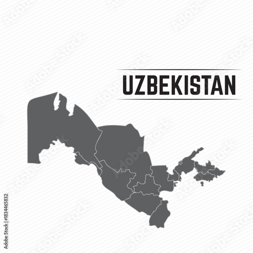 Uzbekistan Vector Map with Regions: Editable Provinces and Administrative Boundaries
