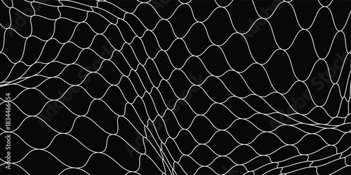 Net pattern black and white. Rope net vector silhouette. Soccer, football, volleyball, tennis and tennis net pattern.