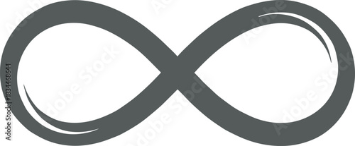 Smooth flowing infinity loop vector illustration featuring elegant curves, modern minimal design style, and symbolic representation of endless continuity