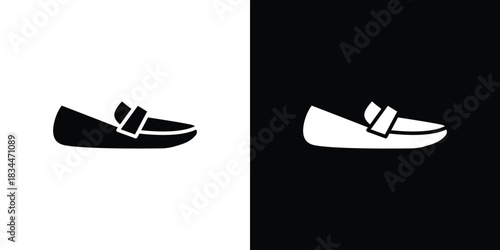 Loafer shoes icons vector silhouette design. Vector flat graphic design illustration.