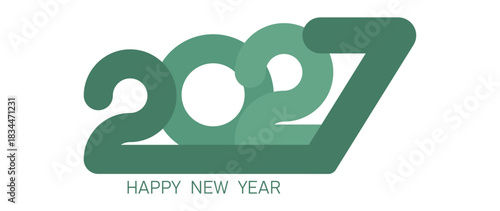Happy New Year 2027. 2027 vector holiday illustration. Decoration for festival event poster, cover design.