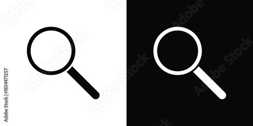 Magnifying glass icons vector silhouette design. Vector flat graphic design illustration.