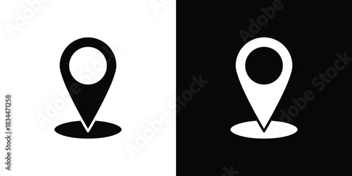 Map pointer icons vector silhouette design. Vector flat graphic design illustration.