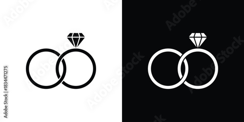 Marriage icons vector silhouette design. Vector flat graphic design illustration.