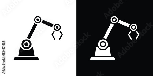 Mechanical arm icons vector silhouette design. Vector flat graphic design illustration.