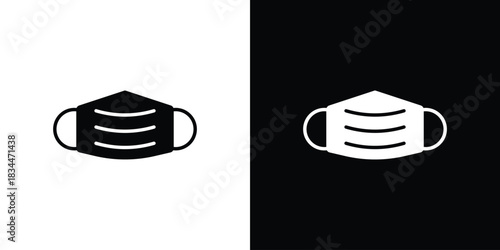 Medical mask icons vector silhouette design. Vector flat graphic design illustration.