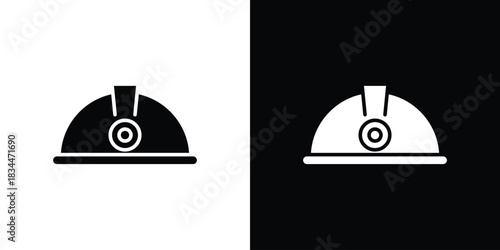 Mining Helmet icons vector silhouette design. Vector flat graphic design illustration.