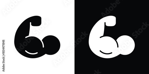 Muscle icons vector silhouette design. Vector flat graphic design illustration.