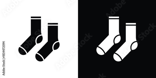 Pair of socks icons vector silhouette design. Vector flat graphic design illustration.