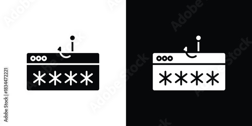 Password phishing icons vector silhouette design. Vector flat graphic design illustration.