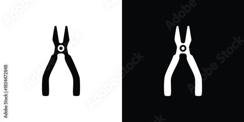 Pliers icons vector silhouette design. Vector flat graphic design illustration.