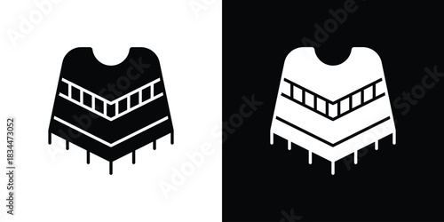 Poncho icons vector silhouette design. Vector flat graphic design illustration.