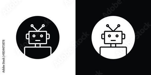 Robot assistant icons vector silhouette design. Vector flat graphic design illustration.