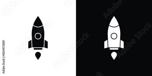 Rocket icons vector silhouette design. Vector flat graphic design illustration.